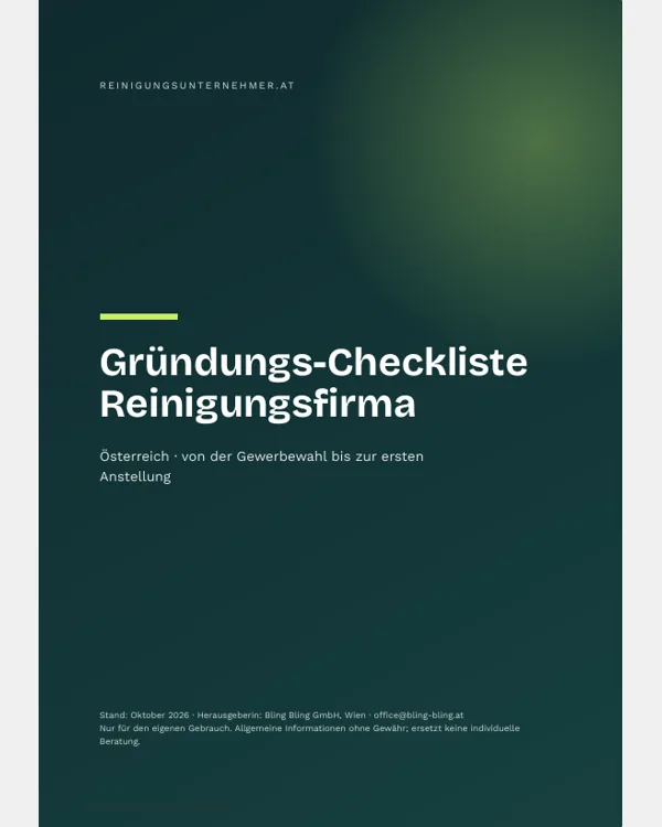 Preview: Free: start-up checklist for a cleaning company in Austria